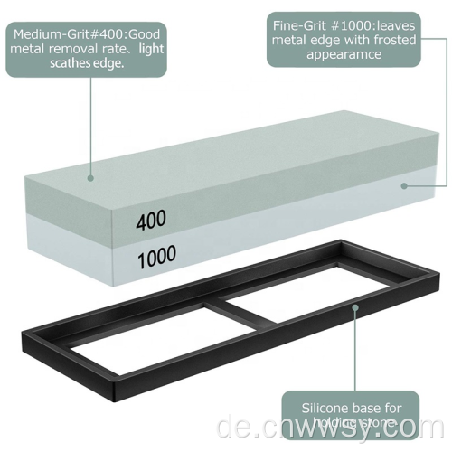 2 Seitenkörnung 400/1000 Küchenmesserschärferstein